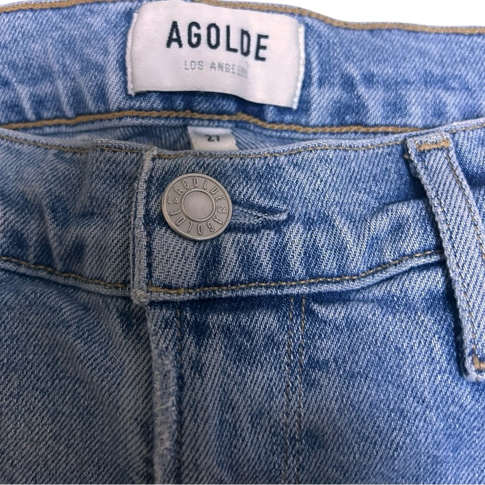Agolde- Sophie Mis Rise Skinny Ankle Distressed Size 27 - Picture 5 of 9